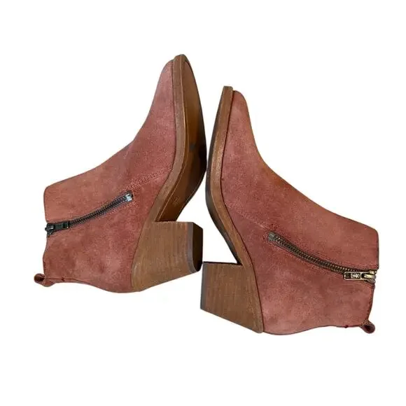 Frye Women's Alton Chelsea Leather Suede Ankle Boot Size 6 Booties Rosewood Heel - Picture 5 of 8